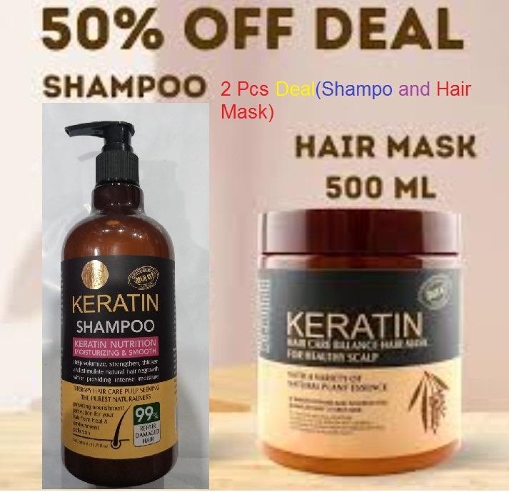 Buy 1 Get 1 Free Keratin Hair Mask +Shampoo (Pack Of 2)